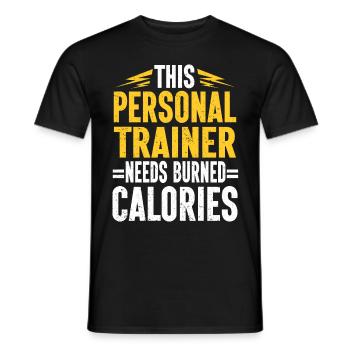 Personal Trainer Coach Gym Workout Fitness Trainer - Men's T-Shirt - black - Front - AI Model Male 178 light (178cm)