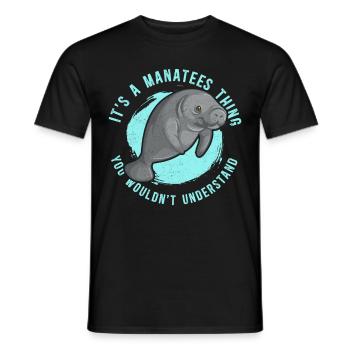 Manatee Manatee Manatee Manatee Manatee Gift - Men's T-Shirt - black - Front - AI Model Male 178 light (178cm)