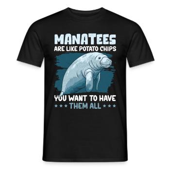 Manatee Manatee Manatee Manatee Gift - Men's T-Shirt - black - Front - AI Model Male 178 light (178cm)