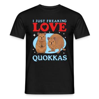 Quokkas Kurzschwanzkänguru Quokka Geschenk - Männer T-Shirt - Schwarz - Vorne - AI Model Male 178 light (178cm)