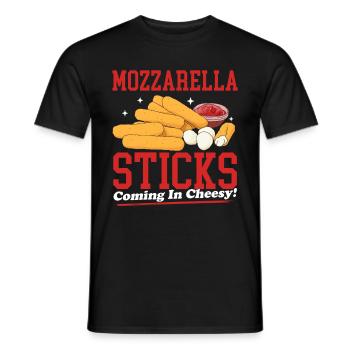 Mozzarella Sticks | Cheese Lover Gift - Men's T-Shirt - black - Front - AI Model Male 178 light (178cm)