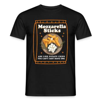 Mozzarella Sticks Mozzarella Sticks Gift - Men's T-Shirt - black - Front - AI Model Male 178 light (178cm)