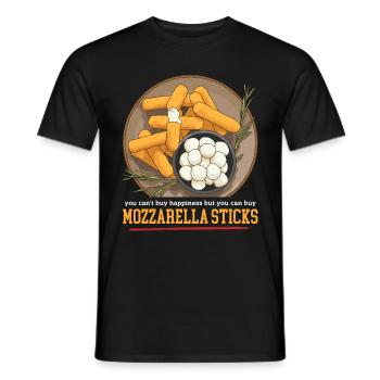Mozzarella Sticks Cheese Mozzarella Sticks Gift - Men's T-Shirt - black - Front - AI Model Male 178 light (178cm)