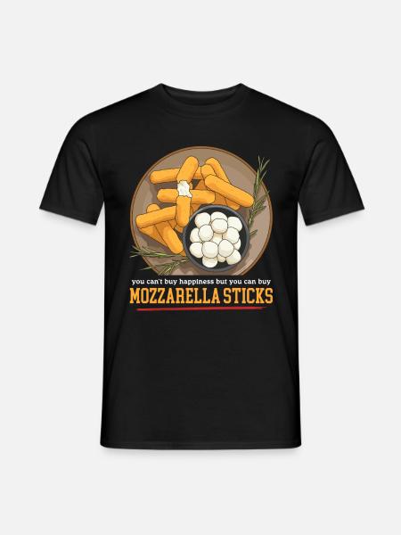 Mozzarella Sticks Käse Mozzarella-Sticks Geschenk - Männer T-Shirt - Schwarz