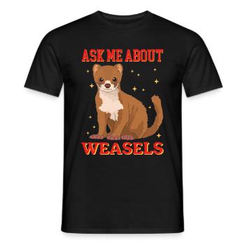 Weasel Mouse Weasel Hermännchen Gift - Men's T-Shirt - black - Front - AI Model Male 178 light (178cm)