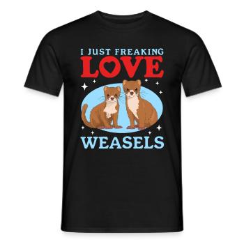 Weasel Hermännchen Kleinwiesel Gift - Men's T-Shirt - black - Front - AI Model Male 178 light (178cm)