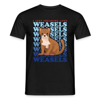 Weasel Little Weasel Hermännchen Gift - Men's T-Shirt - black - Front - AI Model Male 178 light (178cm)
