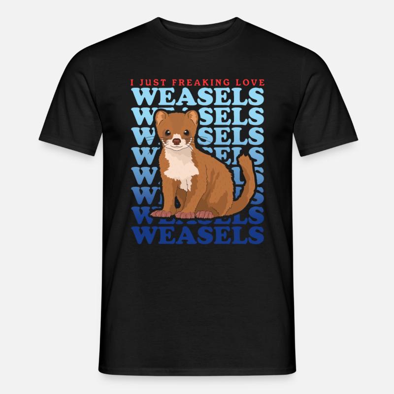 Wiesel Kleinwiesel Hermännchen Geschenk - Männer T-Shirt - Schwarz