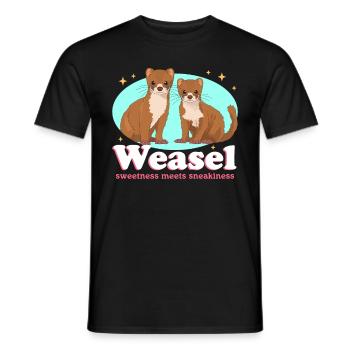 Weasel Cute Dwarf Weasel Mouse Weasel Gift - Men's T-Shirt - black - Front - AI Model Male 178 light (178cm)