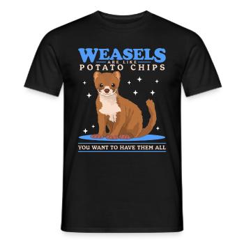 Weasel Little Weasel Cute Dwarf Weasel Gift - Men's T-Shirt - black - Front - AI Model Male 178 light (178cm)
