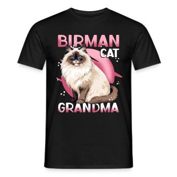 Birman chats mamie Birman chat Birman cadeau - T-shirt homme - noir - Devant - AI Model Male 178 light (178cm)