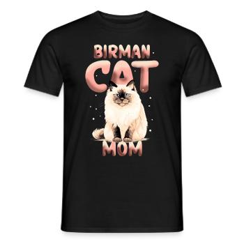 Chats Birman maman Birman chat Birman cadeau - T-shirt homme - noir - Devant - AI Model Male 178 light (178cm)