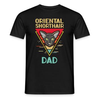 Oriental Shorthair Dad OKH Cat Gift - Men's T-Shirt - black - Front - AI Model Male 178 light (178cm)
