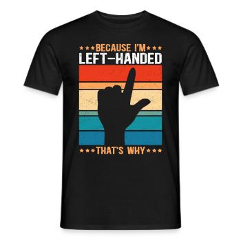 Linkshänder Linkshändige Linkshändig Geschenk - Männer T-Shirt - Schwarz - Vorne - AI Model Male 178 light (178cm)