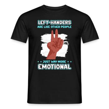 Linkshändig Linkshändige Linkshänder Geschenk - Männer T-Shirt - Schwarz - Vorne - AI Model Male 178 light (178cm)