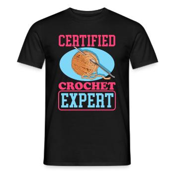 Crochet Expert au Crochet Crochet Cadeau - T-shirt homme - noir - Devant - AI Model Male 178 light (178cm)