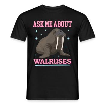 Walross Walroß Walrus Walrosse Geschenk - Männer T-Shirt - Schwarz - Vorne - AI Model Male 178 light (178cm)