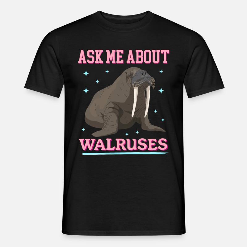 Walross Walroß Walrus Walrosse Geschenk - Männer T-Shirt - Schwarz