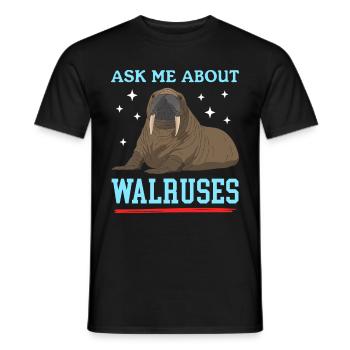 Walross Walroß Walrosse Walrus Geschenk - Männer T-Shirt - Schwarz - Vorne - AI Model Male 178 light (178cm)