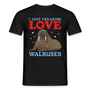 Walross Walrosse Walroß Walrus Geschenk - Männer T-Shirt - Schwarz - Vorne - AI Model Male 178 light (178cm)