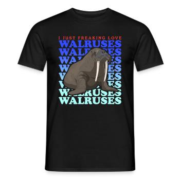 Walross Walrosse Walrus Walroß Geschenk - Männer T-Shirt - Schwarz - Vorne - AI Model Male 178 light (178cm)