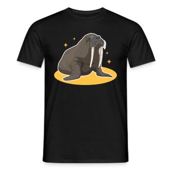 Walross Walroß | Walrus Walrosse Geschenk - Männer T-Shirt - Schwarz - Vorne - AI Model Male 178 light (178cm)