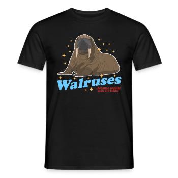 Walrus Walrus Seal Gift - Men's T-Shirt - black - Front - AI Model Male 178 light (178cm)