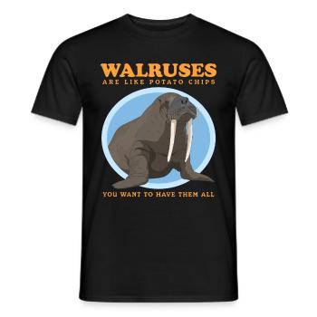 Walrus Walrus Walrus Seal Walrus Gift - Men's T-Shirt - black - Front - AI Model Male 178 light (178cm)