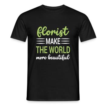 Designer floral Fleuriste Fleuriste Fleuriste - T-shirt homme - noir - Devant - AI Model Male 178 light (178cm)
