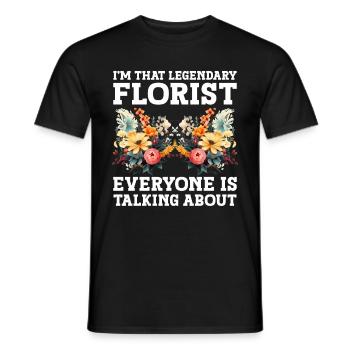 Designer floral Fleuriste Fleuriste Fleuriste - T-shirt homme - noir - Devant - AI Model Male 178 light (178cm)
