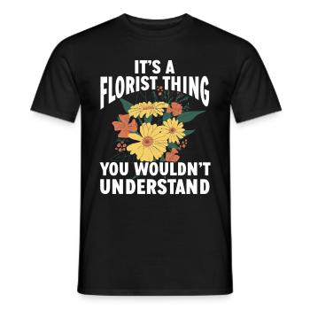 Designer floral Fleuriste Fleuriste Fleuriste - T-shirt homme - noir - Devant - AI Model Male 178 light (178cm)
