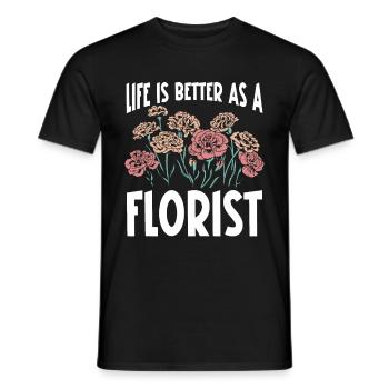 Designer floral Fleuriste Fleuriste Fleuriste - T-shirt homme - noir - Devant - AI Model Male 178 light (178cm)