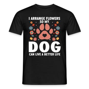 Designer floral Fleuriste Fleuriste Fleuriste - T-shirt homme - noir - Devant - AI Model Male 178 light (178cm)