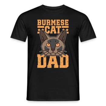 Burmese Dad Burma Katze Burma-Katzen Geschenk - Männer T-Shirt - Schwarz - Vorne - AI Model Male 178 light (178cm)