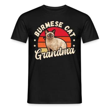Birmanie mamie Birmanie chat chats birmans cadeau - T-shirt homme - noir - Devant - AI Model Male 178 light (178cm)