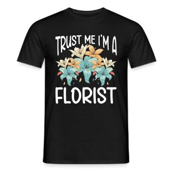 Designer floral Fleuriste Fleuriste Fleuriste - T-shirt homme - noir - Devant - AI Model Male 178 light (178cm)