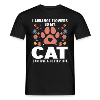 Designer floral Fleuriste Fleuriste Fleuriste - T-shirt homme - noir - Devant - AI Model Male 178 light (178cm)