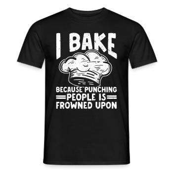 Cuisson Jeu de mots Cuire Cuisinier Chef Boulanger - T-shirt homme - noir - Devant - AI Model Male 178 light (178cm)