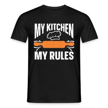 Cuisson Jeu de mots Cuire Cuisinier Chef Boulanger - T-shirt homme - noir - Devant - AI Model Male 178 light (178cm)