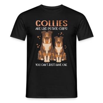 Collie à poil long Collie chien Rough Collies cadeau - T-shirt homme - noir - Devant - AI Model Male 178 light (178cm)