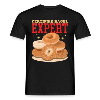 Bagel Expert Bagel Bread Beigel Gift - Men's T-Shirt - black - Front - AI Model Male 178 light (178cm)