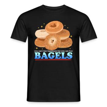 Bagel Beigel Bagel Bread Lover Gift - Men's T-Shirt - black - Front - AI Model Male 178 light (178cm)