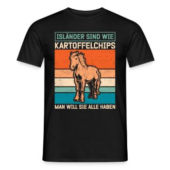 Icelandic Horse Icelandic Isi Icelandic Pony Gift - Men's T-Shirt - black - Front - AI Model Male 178 light (178cm)