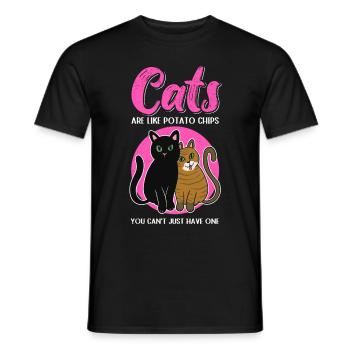 Cats Are Like Cat Cat Owner Gift - Men's T-Shirt - black - Front - AI Model Male 178 light (178cm)