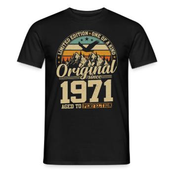 cadeau d'anniversaire 53 ans 1971 édition limitée - T-shirt homme - noir - Devant - AI Model Male 178 light (178cm)