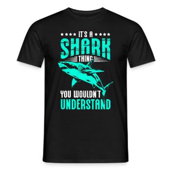 Sharks, Sharks, Great White Shark, Shark Gift - Men's T-Shirt - black - Front - AI Model Male 178 light (178cm)