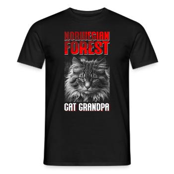 Norwegian Forest Cat Grandpa Norwegian Cat Gift - Men's T-Shirt - black - Front - AI Model Male 178 light (178cm)