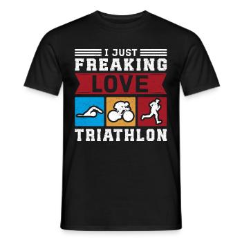 Triathlon Triathletes Athletes Triathlete Gift - Men's T-Shirt - black - Front - AI Model Male 178 light (178cm)
