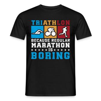 Triathlon Sports Triathletes Triathlete Gift - Men's T-Shirt - black - Front - AI Model Male 178 light (178cm)
