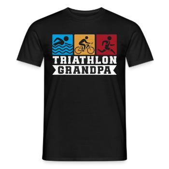 Triathlon Grandpa Triathlete Triathlete Gift - Men's T-Shirt - black - Front - AI Model Male 178 light (178cm)